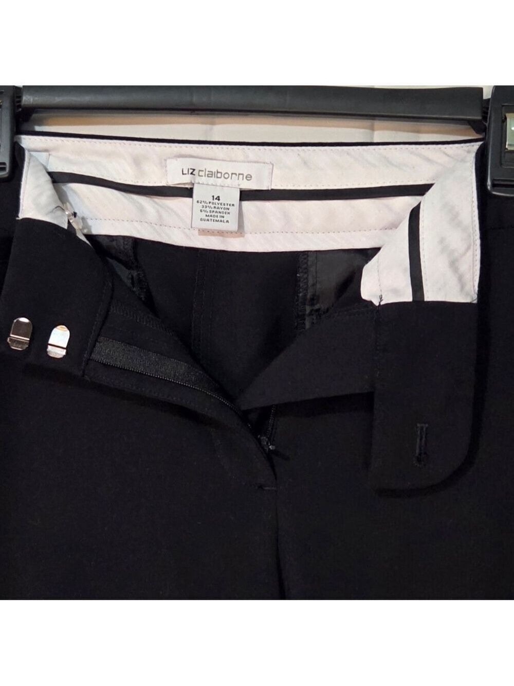 Liz Claiborne Black Career Trousers Size 14 Classic Office Pants - Picture 3 of 9